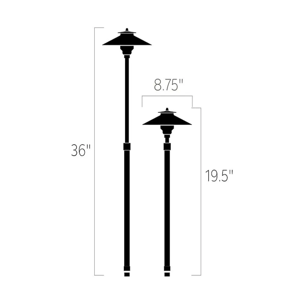 12V Large Adjustable Height Path Light Centennial Brass