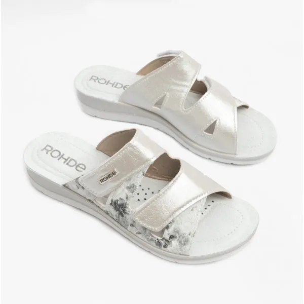 1361 Ladies Slip-On Mule Sandals White