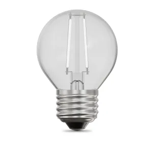 3.8W (40W Equivalent) Soft White (2700K) G16 1/2 Globe Shape (E26 Base) Exposed White Filament LED Bulb (2-Pack)