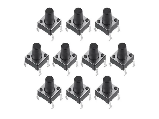 6x6x9mm Mini Tactile Black Button - 4Legs (Micro Push Switch)