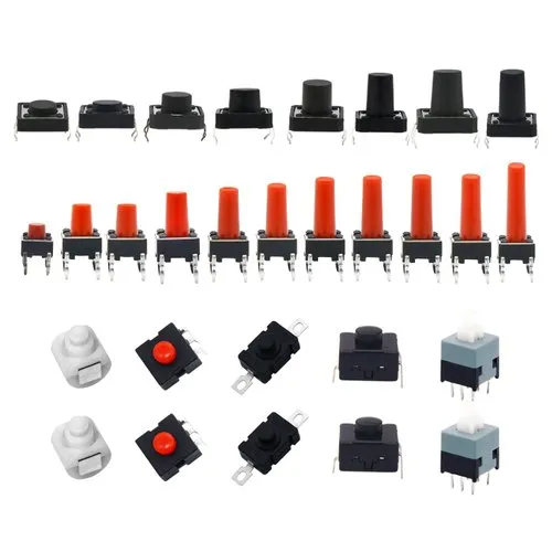 6x6x9mm Mini Tactile Black Button - 4Legs (Micro Push Switch)