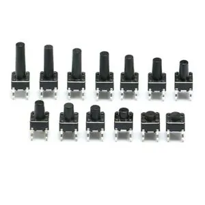 6x6x9mm Mini Tactile Black Button - 4Legs (Micro Push Switch)