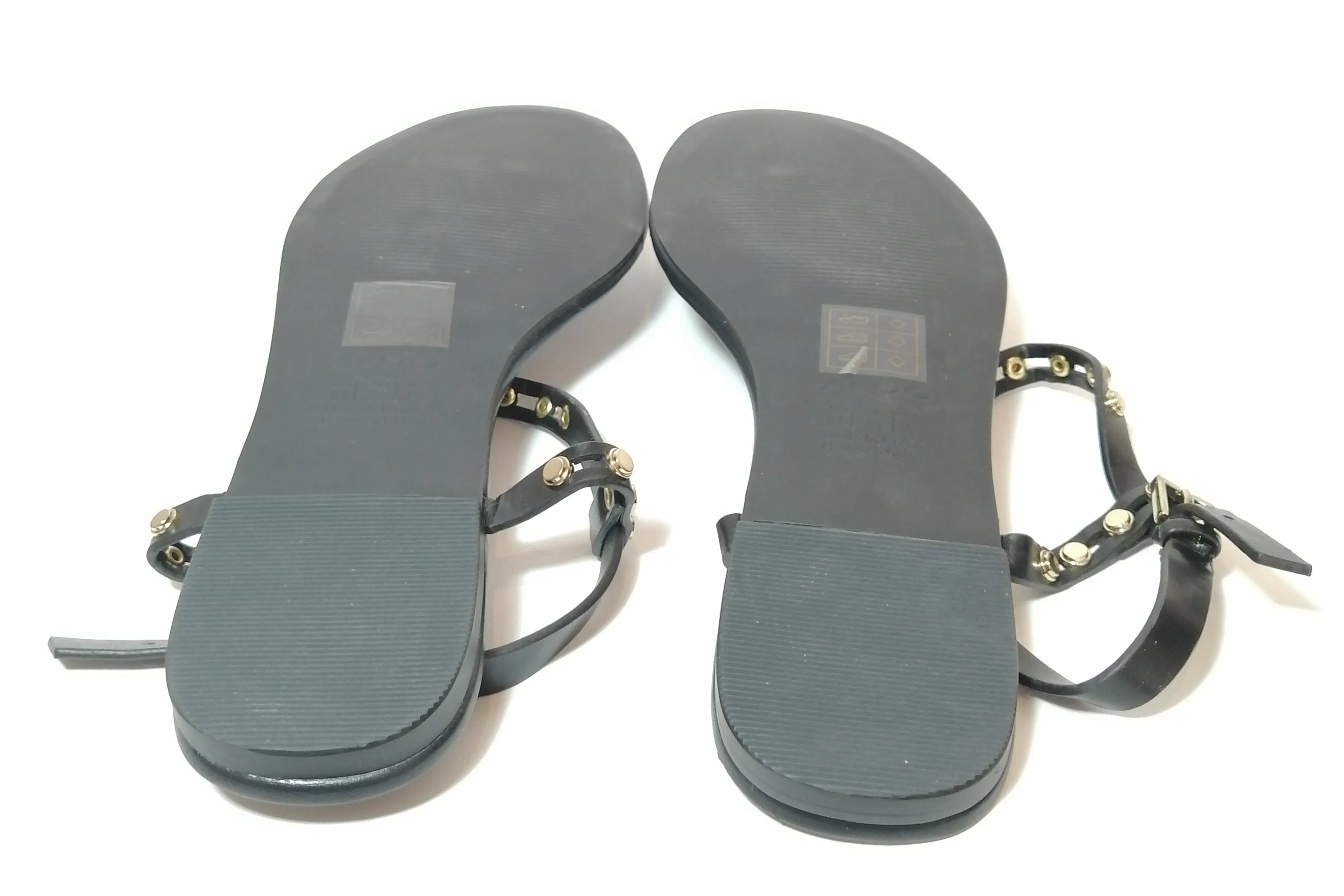 ALDO 'Starda' Black Gold Stud Thong Sandals | LIKE NEW |