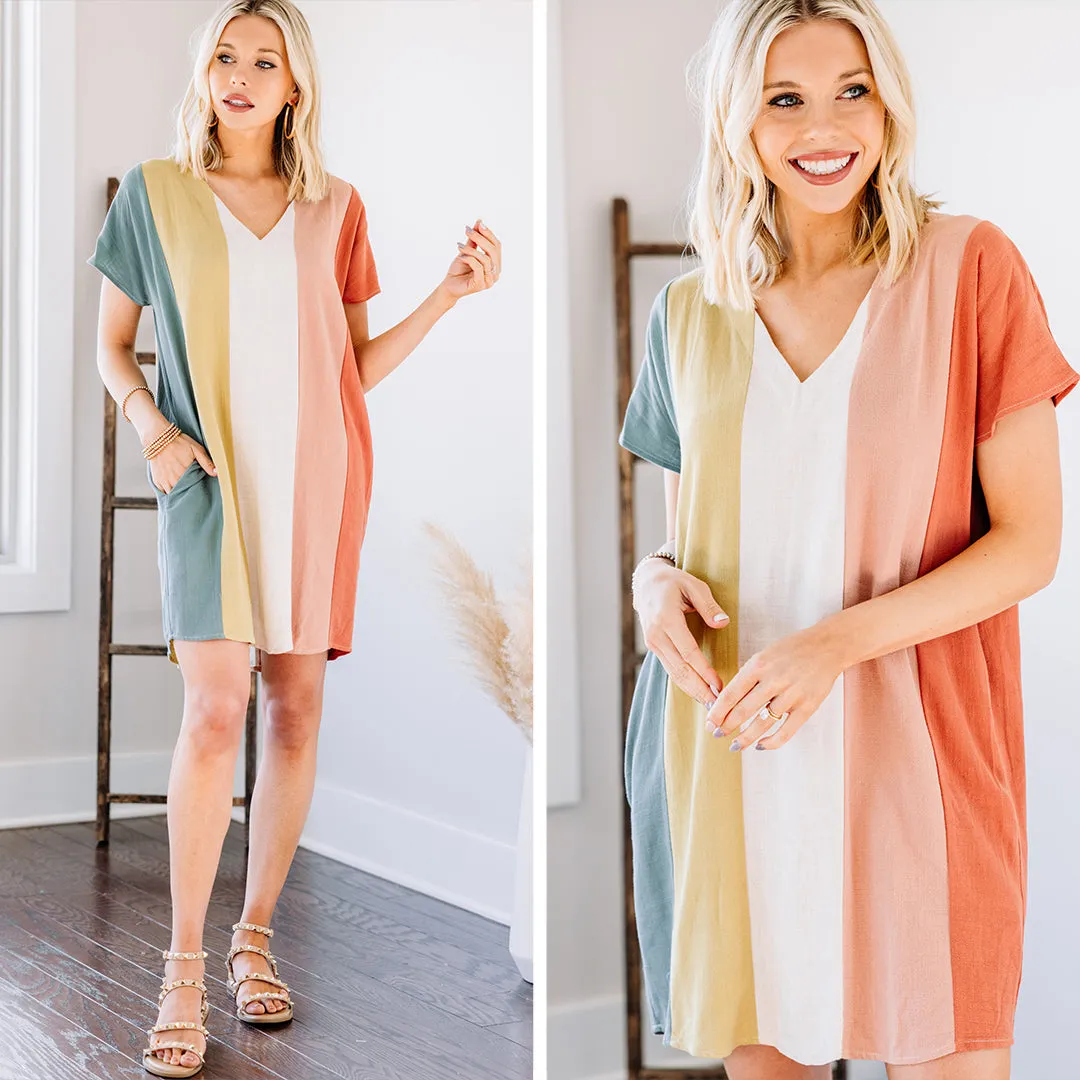 All I Could Ask For Sea Green Colorblock Dress