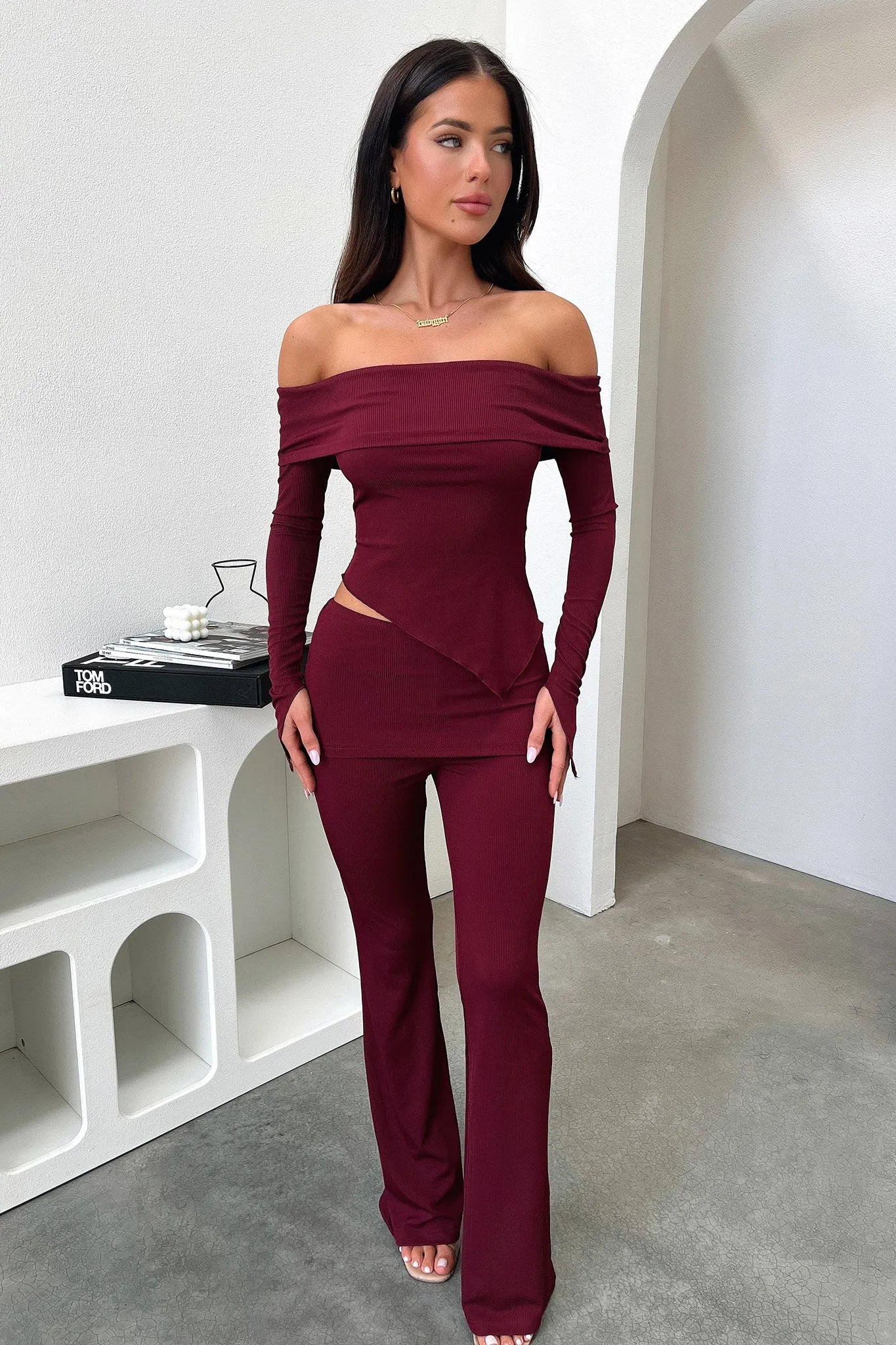 Aniston Pants - Burgundy