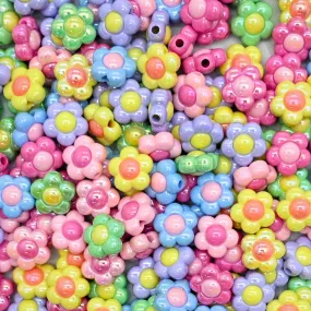 Assorted Flower UV Coating Plastic Beads  | Size: 16mm | Qty: 10pcs