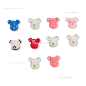 Assorted No Hole Cartoon Beads | 10pcs | C-101