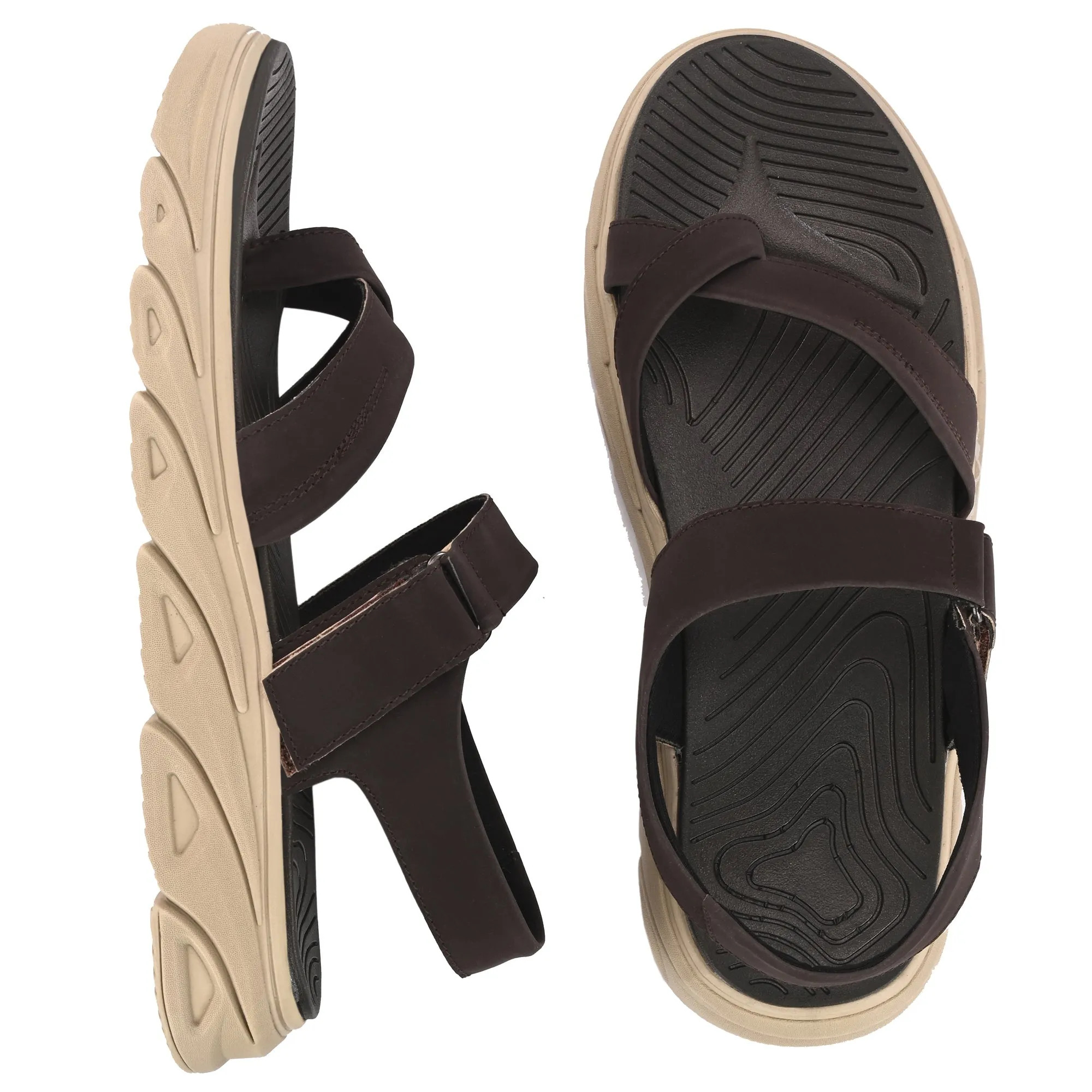 Attitudist Unisex Handcrafted Brown Sports Sandal