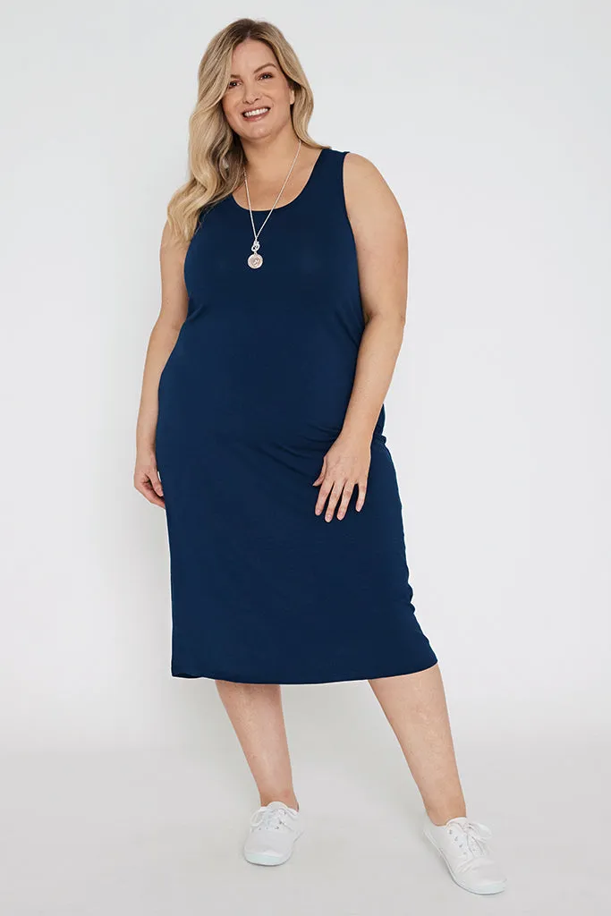 Bamboo Tank Dress - Navy