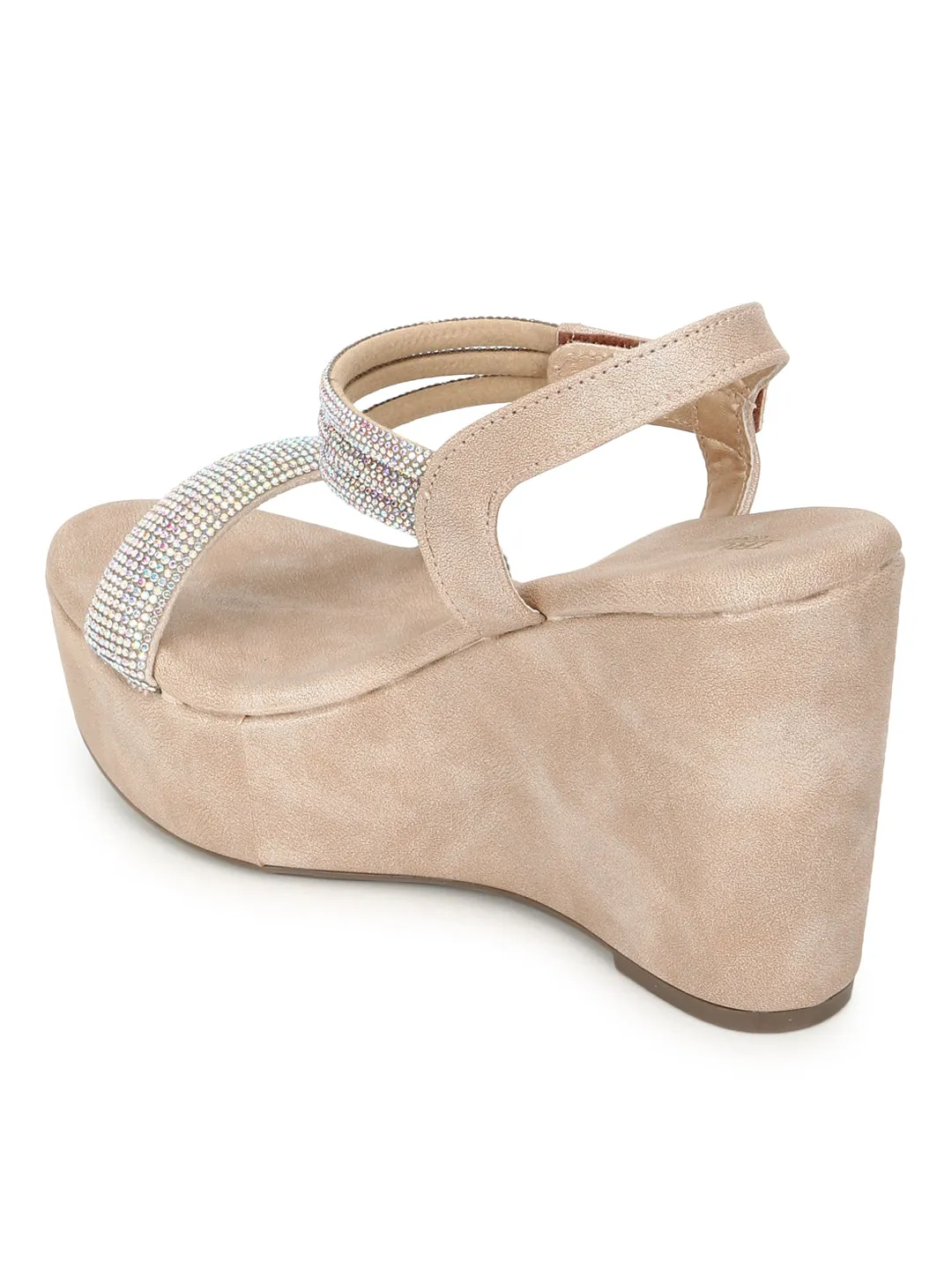 Beige PU Wedge Sandals (TC-G06979-BEIG)