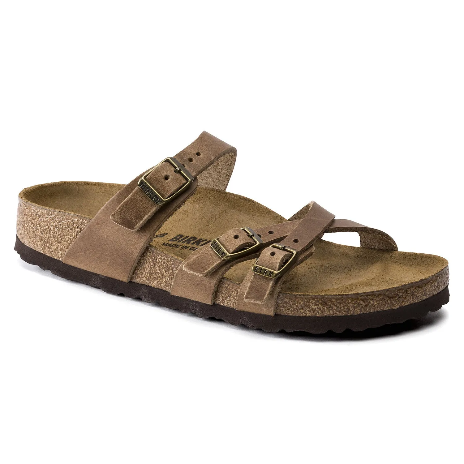 Birkenstock Franca Tobacco Oiled Leather Sandals - Classic Comfort, Regular Fit