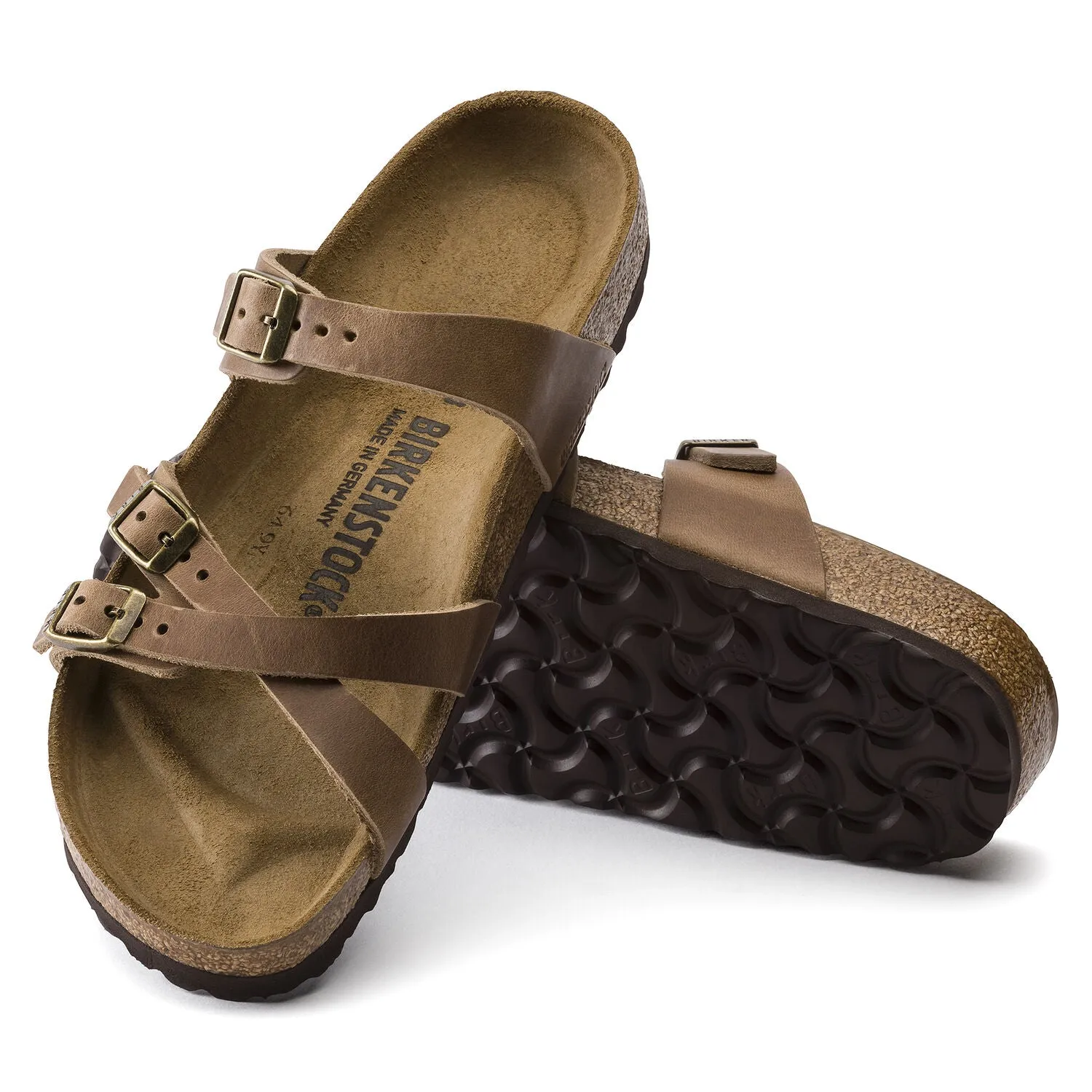 Birkenstock Franca Tobacco Oiled Leather Sandals - Classic Comfort, Regular Fit