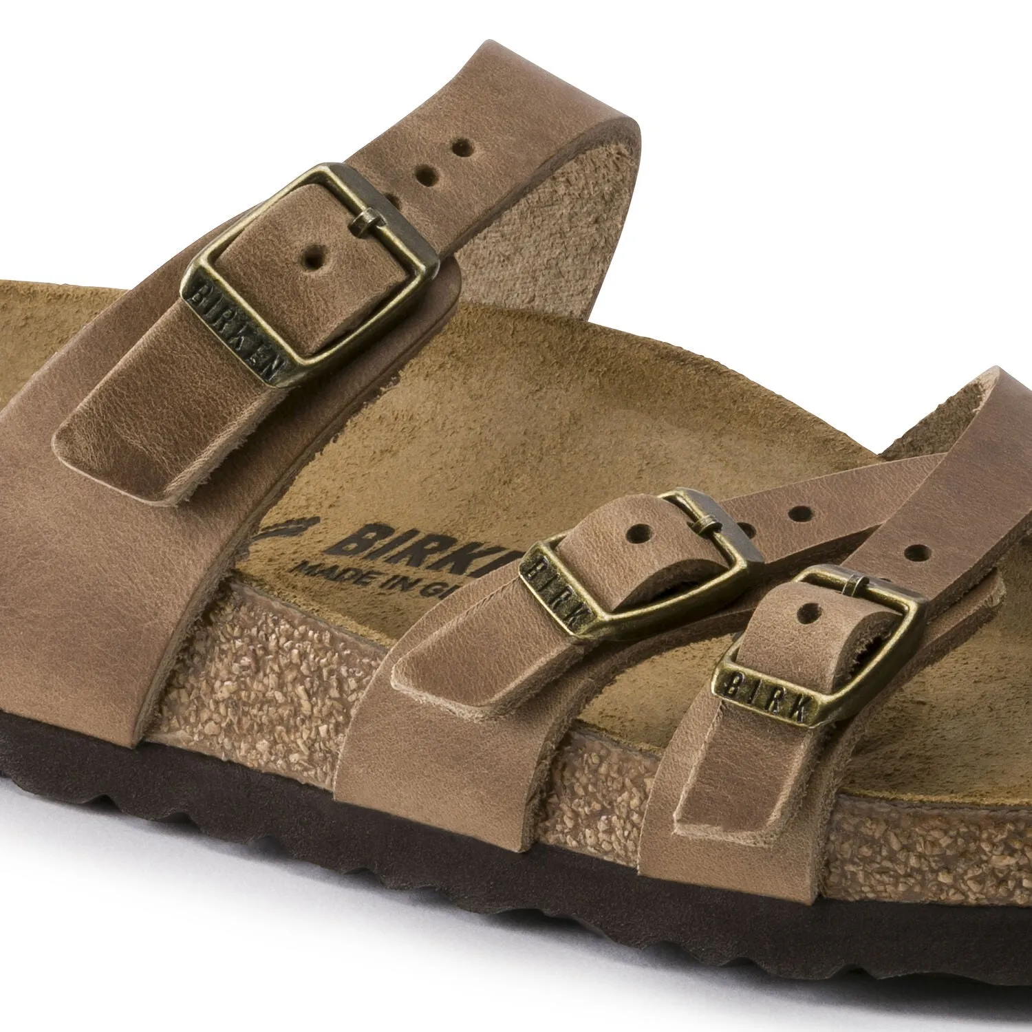 Birkenstock Franca Tobacco Oiled Leather Sandals - Classic Comfort, Regular Fit