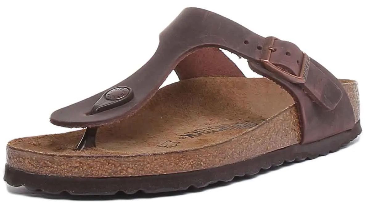 Birkenstock Gizeh In Dark Brown | Narrow Fit