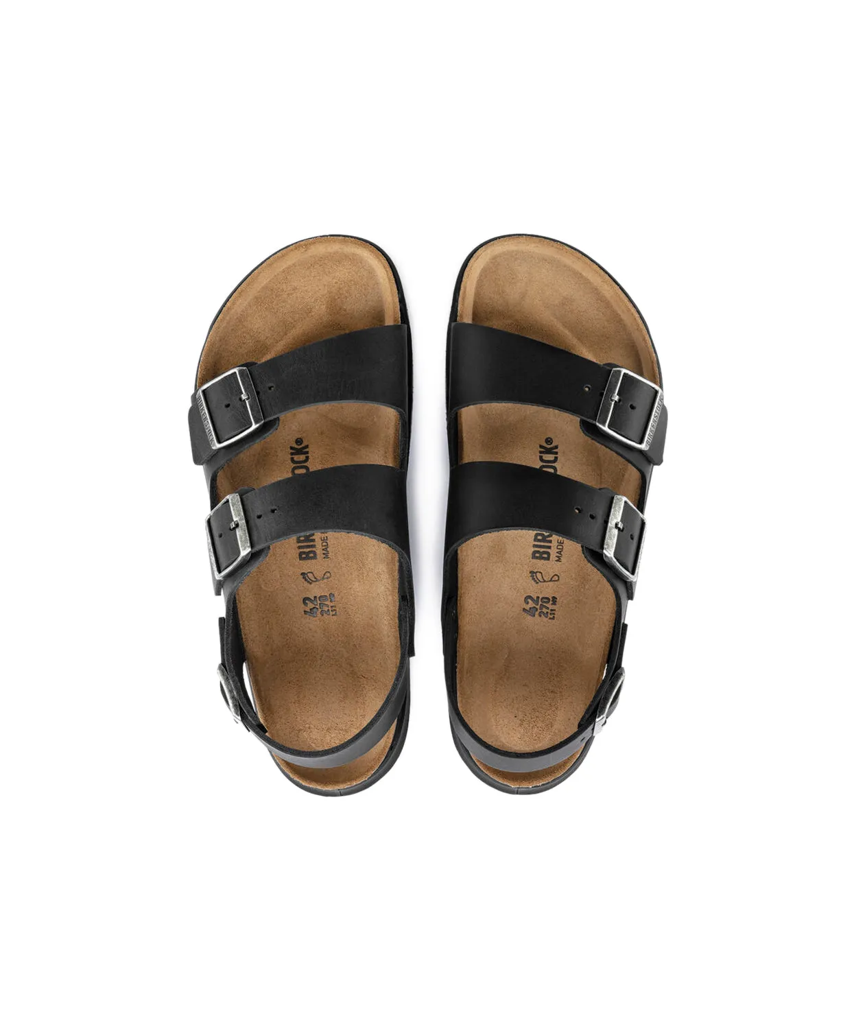 Birkenstock Milano Cross Town Oiled Leather Black Sandals