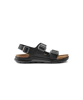 Birkenstock Milano Cross Town Oiled Leather Black Sandals