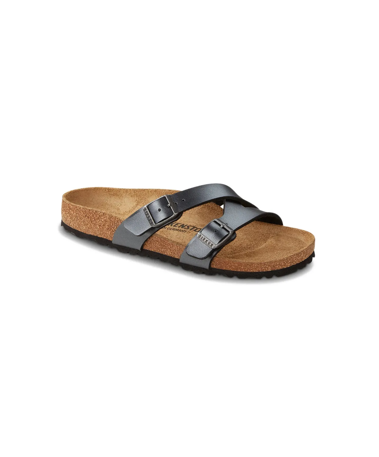 Birkenstock Yao Birko-Flor Metallic Black Sandals