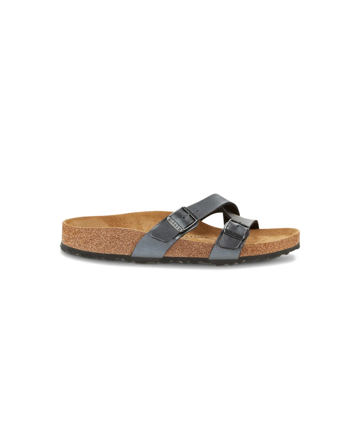 Birkenstock Yao Birko-Flor Metallic Black Sandals