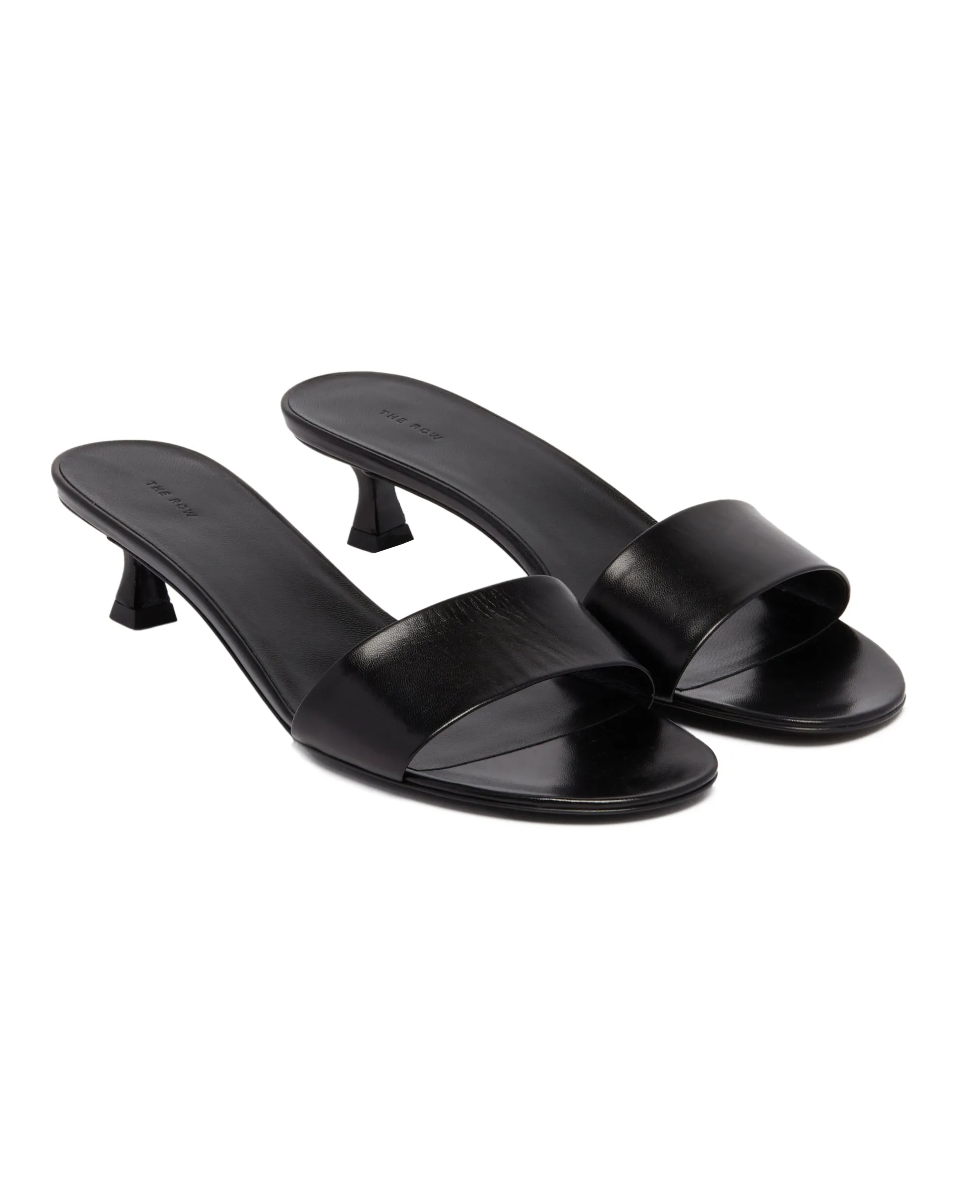 Black Combo Kitten Heel Sandals