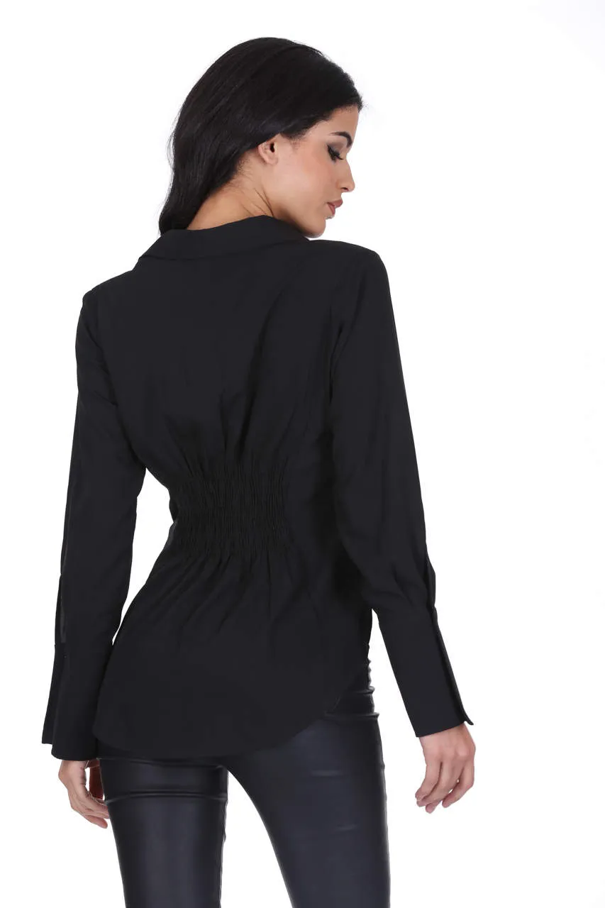 Black Corset Tie Shirt