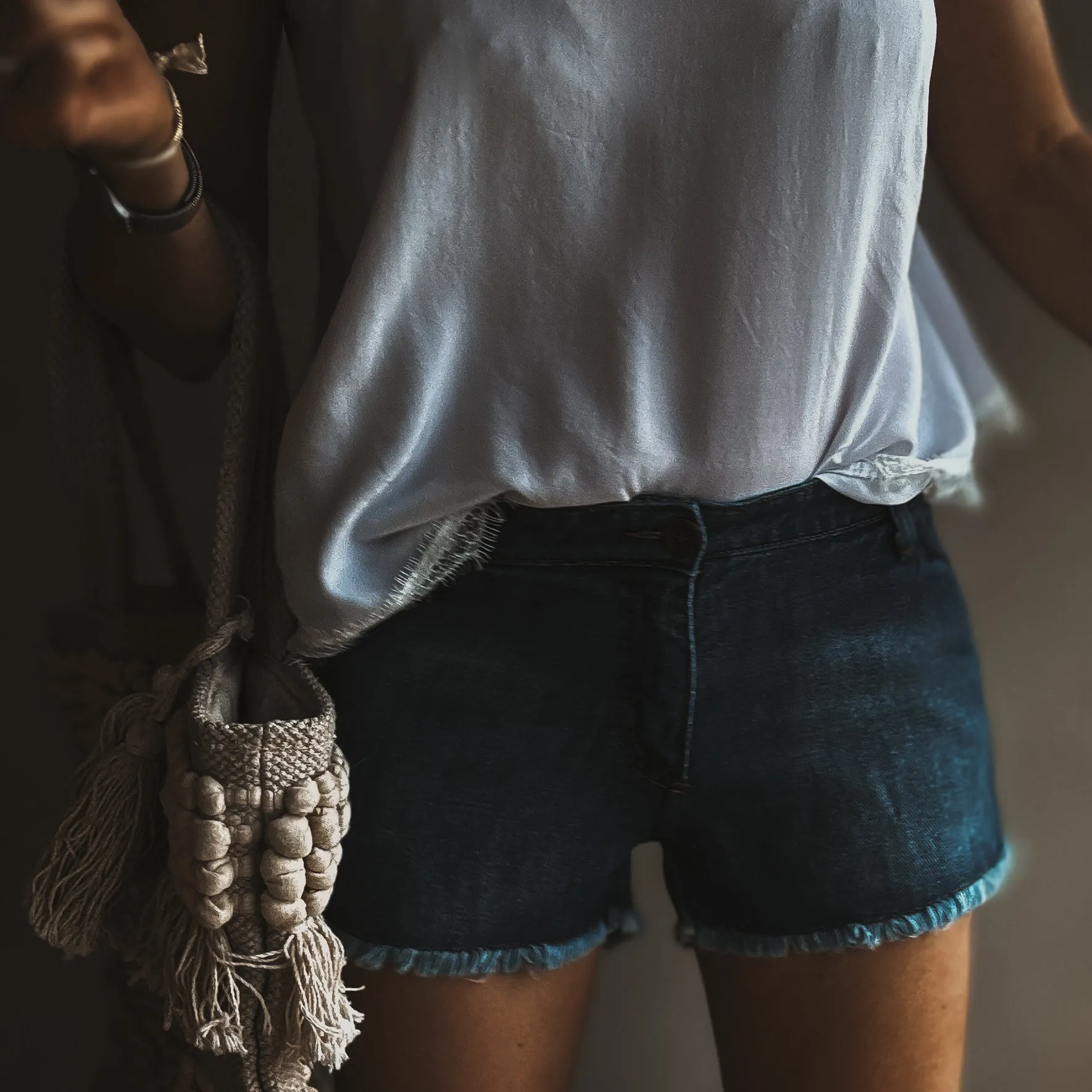 Blue denim cut off shorts *NEW*