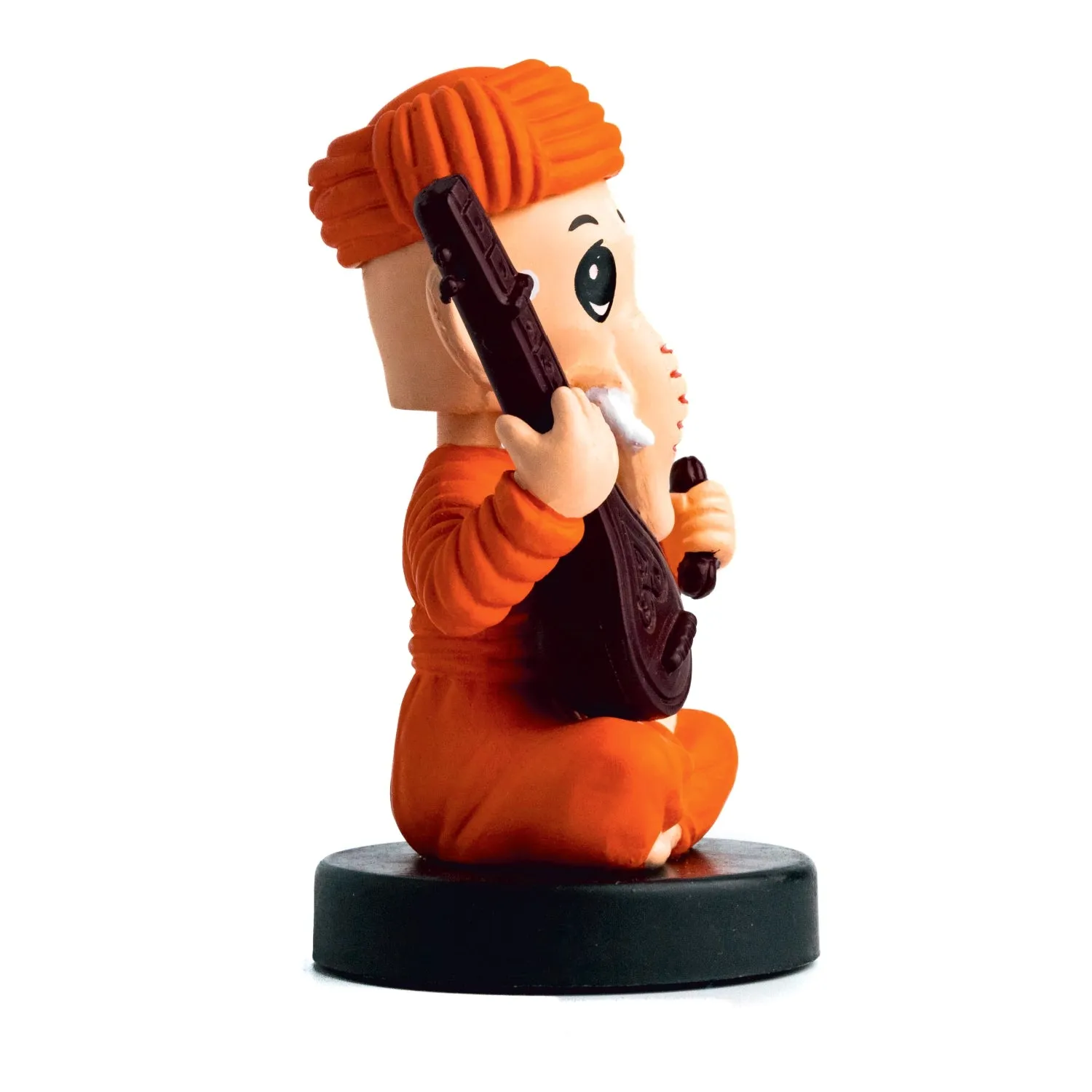 Bobble Head Sitting Ganesha Orange 5 in