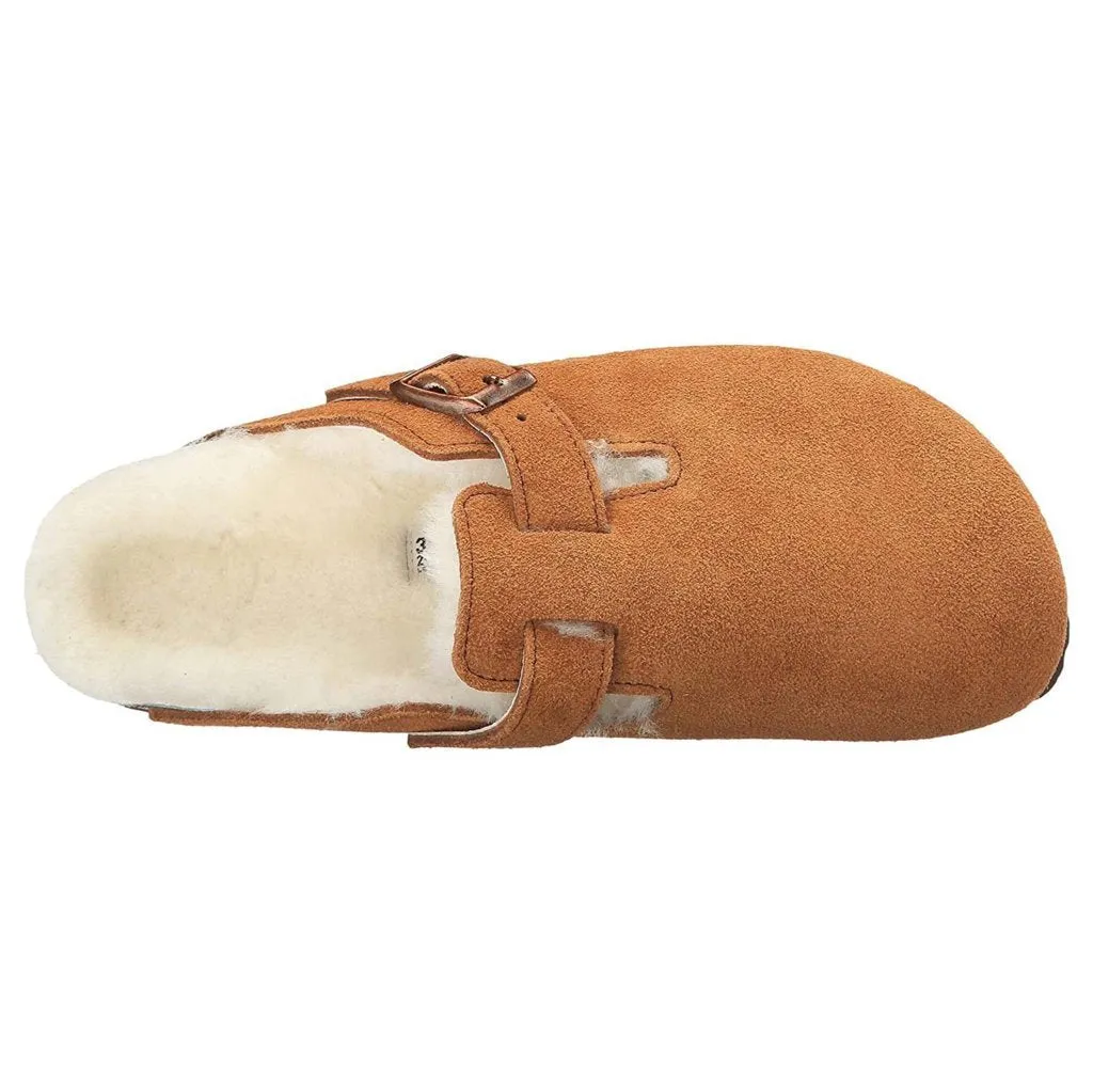 Boston Shearling Suede Leather Unisex Clogs