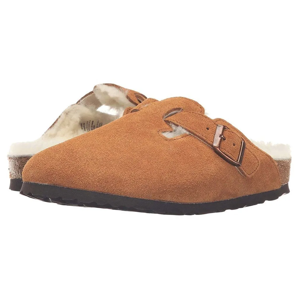 Boston Shearling Suede Leather Unisex Clogs