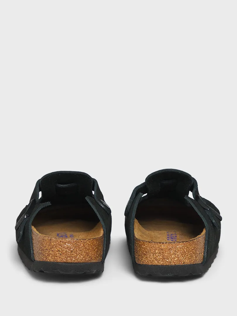 Boston Suede Sandals in Black