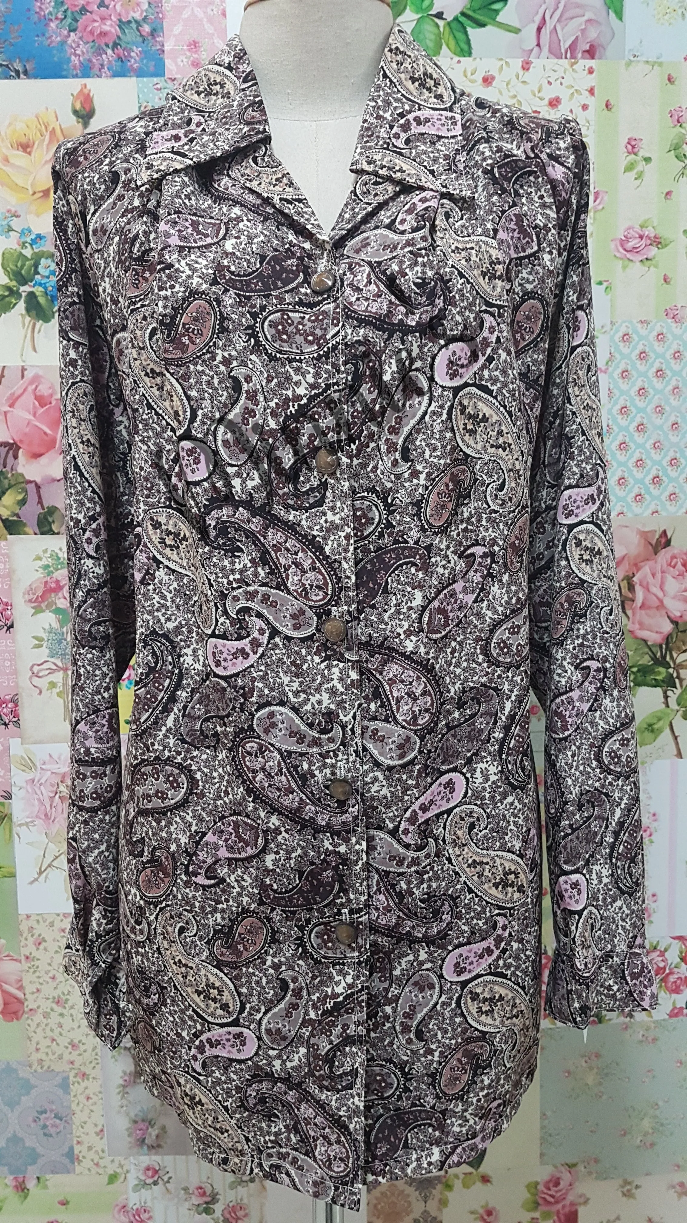 Brown Printed Blouse BT0151