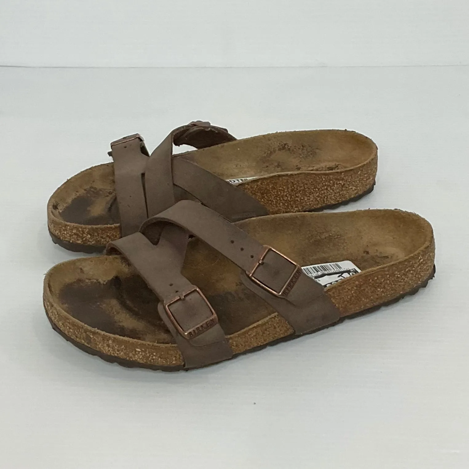 Brown Sandals Flats Birkenstock, Size 7.5