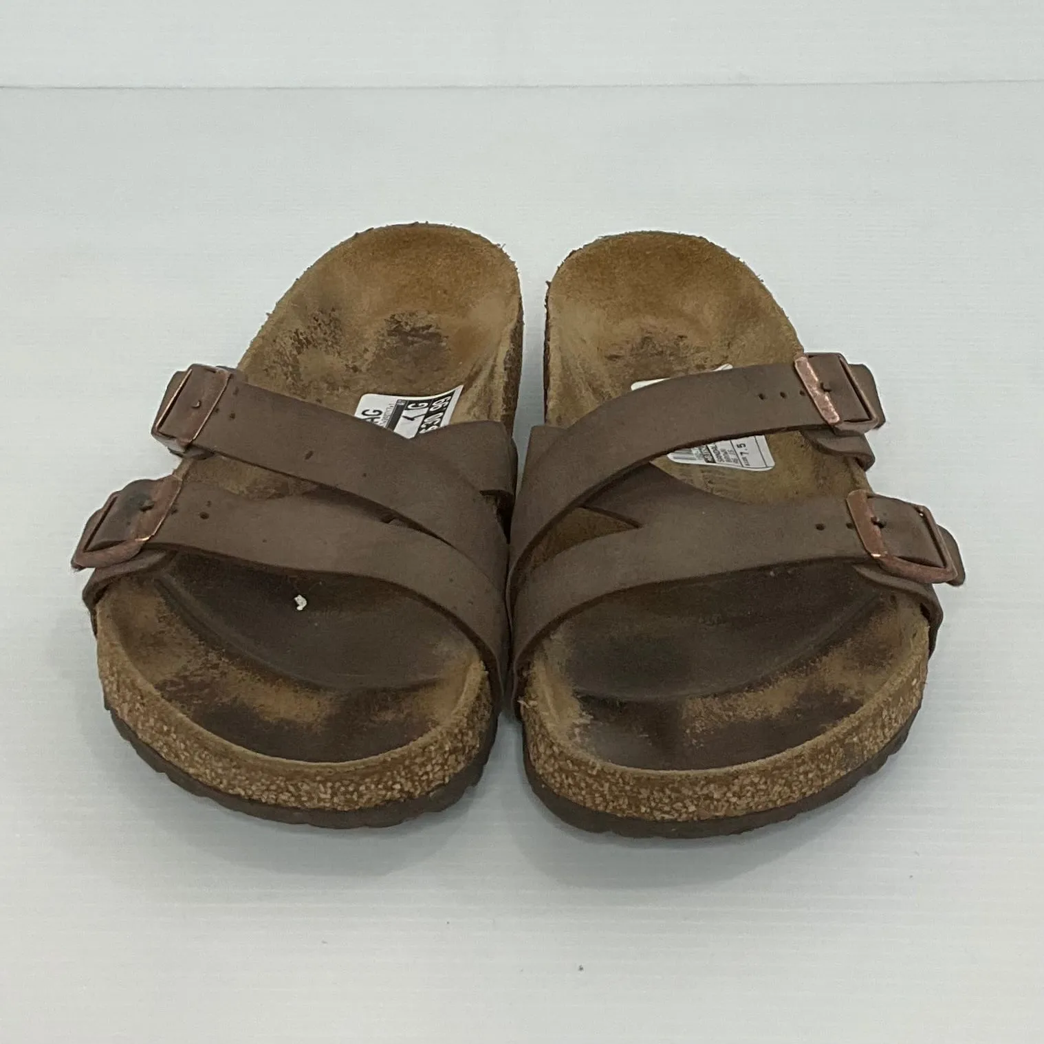 Brown Sandals Flats Birkenstock, Size 7.5