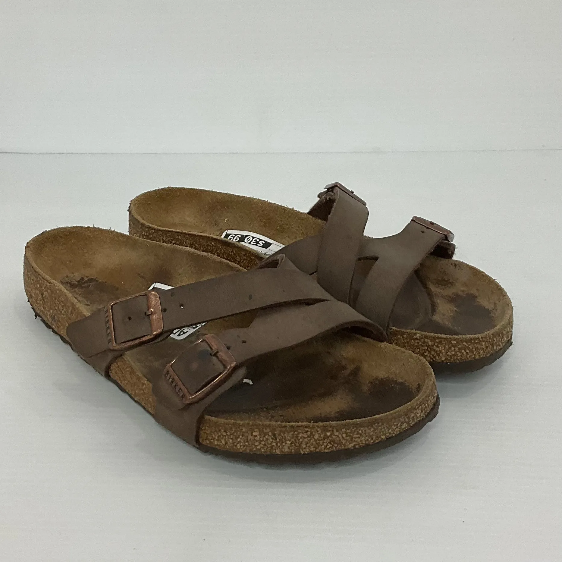 Brown Sandals Flats Birkenstock, Size 7.5