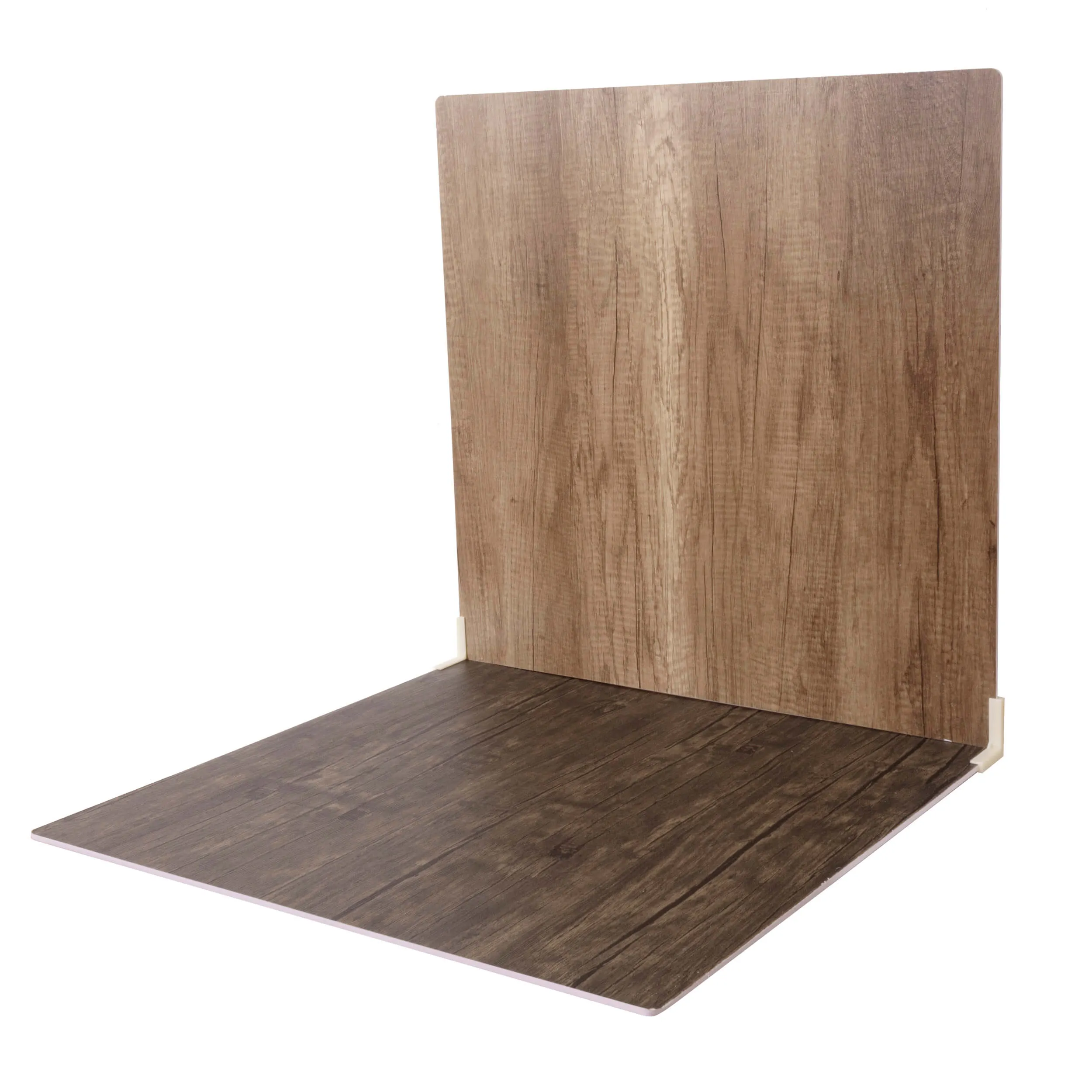 Brown/Dark Brown Wood Effect Textured V Flat Duo Boards (60x60cm)