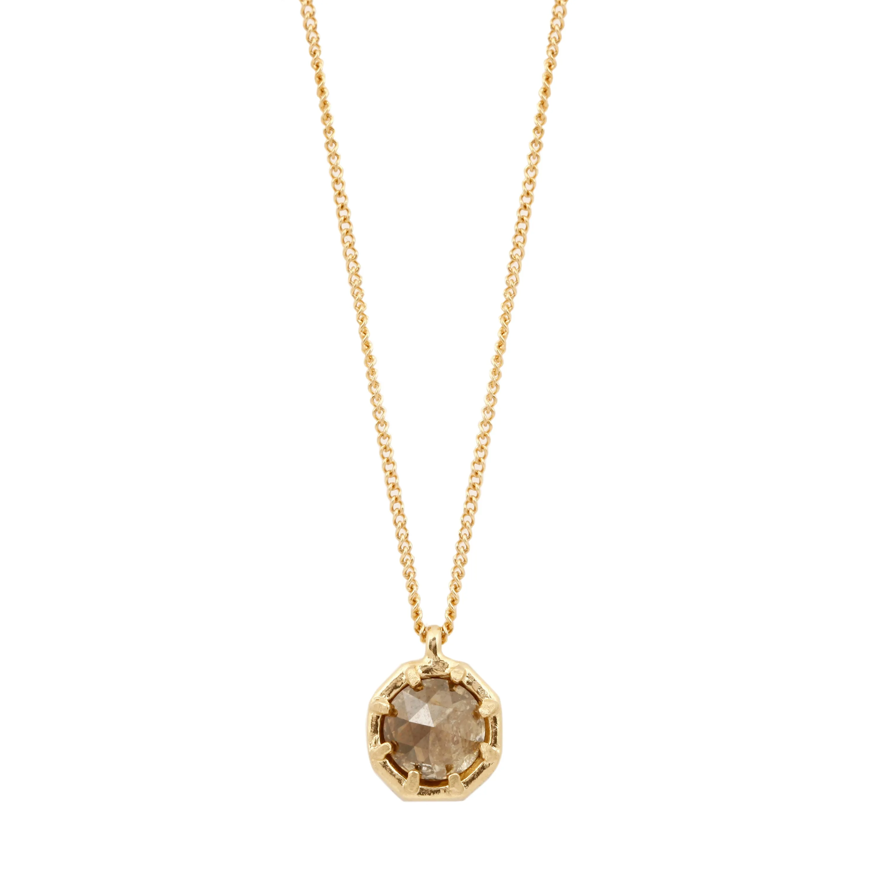 Champagne Diamond Octagon Necklace