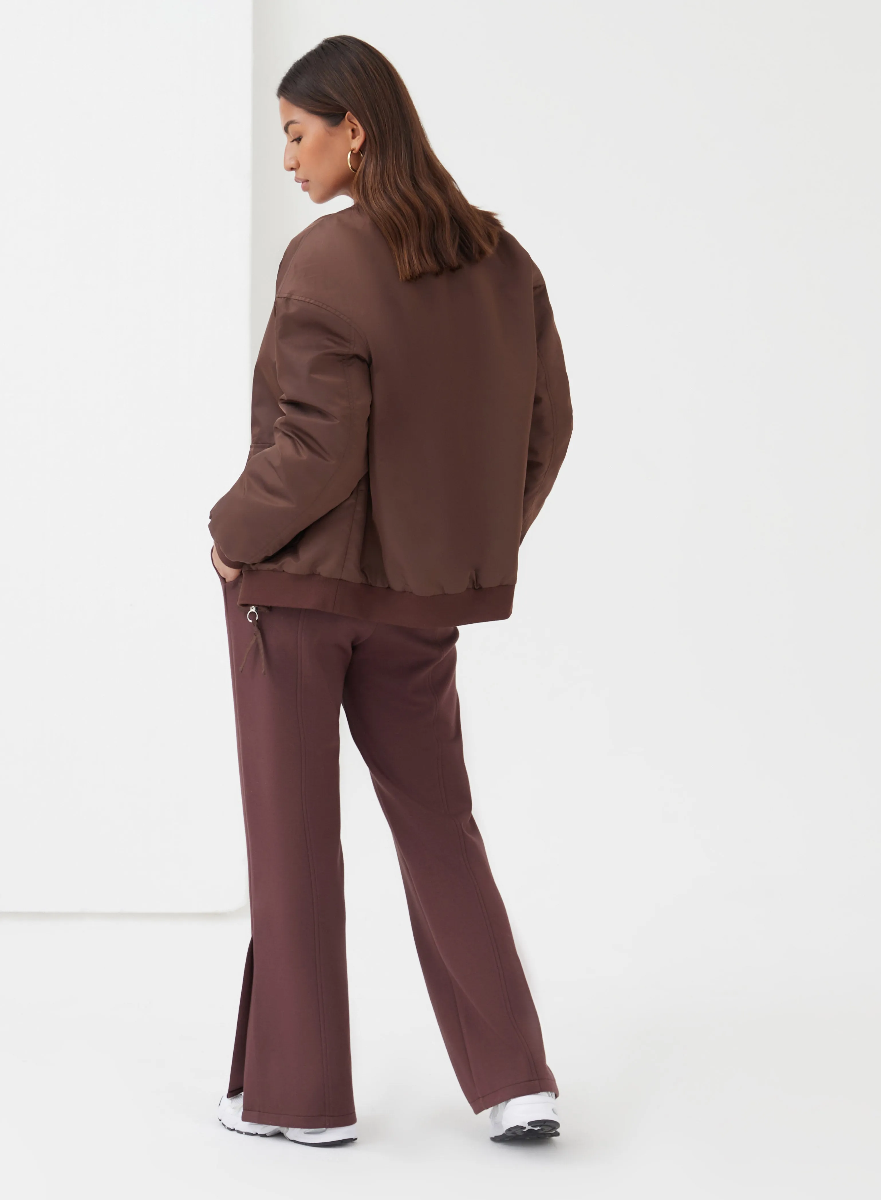 Chocolate Brown Split Straight Leg Jogger - Koen