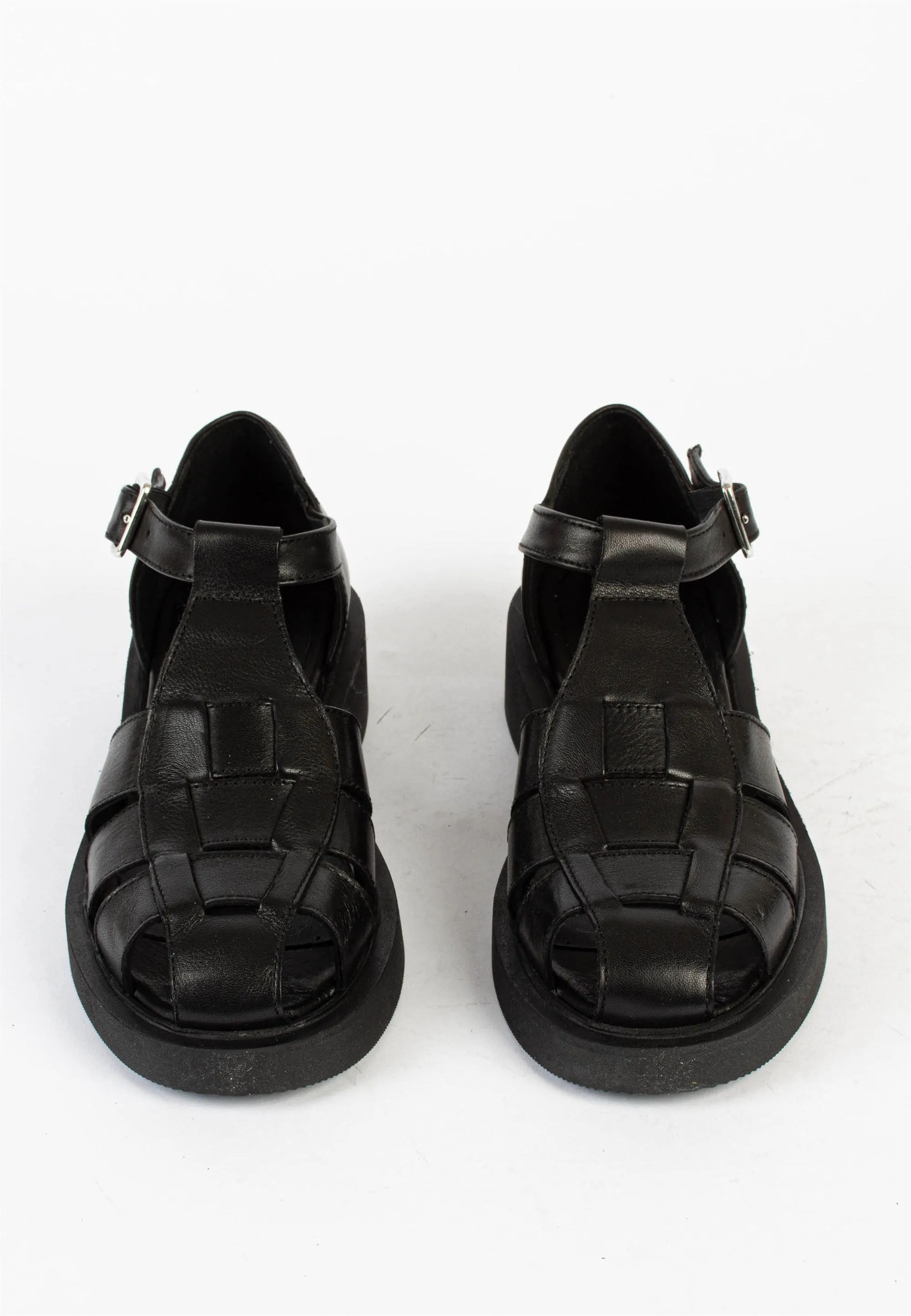 Clara Black Leather Sandals