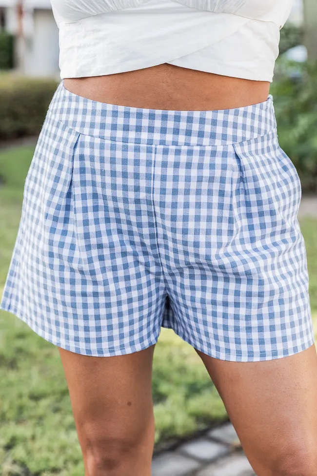 Conscious Reason Blue Gingham Shorts FINAL SALE