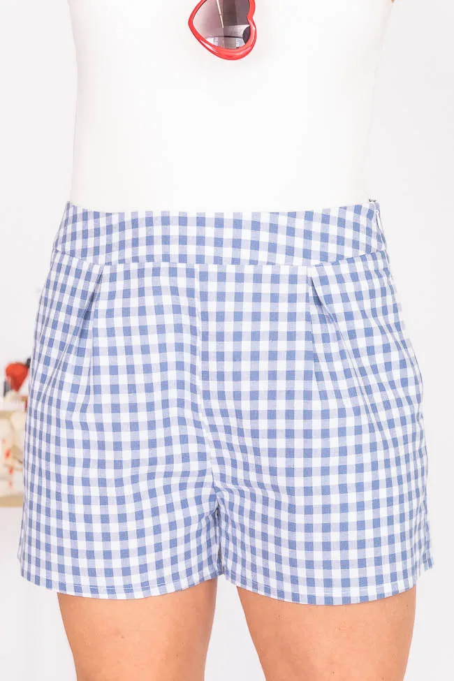 Conscious Reason Blue Gingham Shorts FINAL SALE