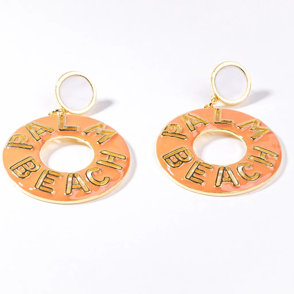 Coral Palm Beach Drop Earring