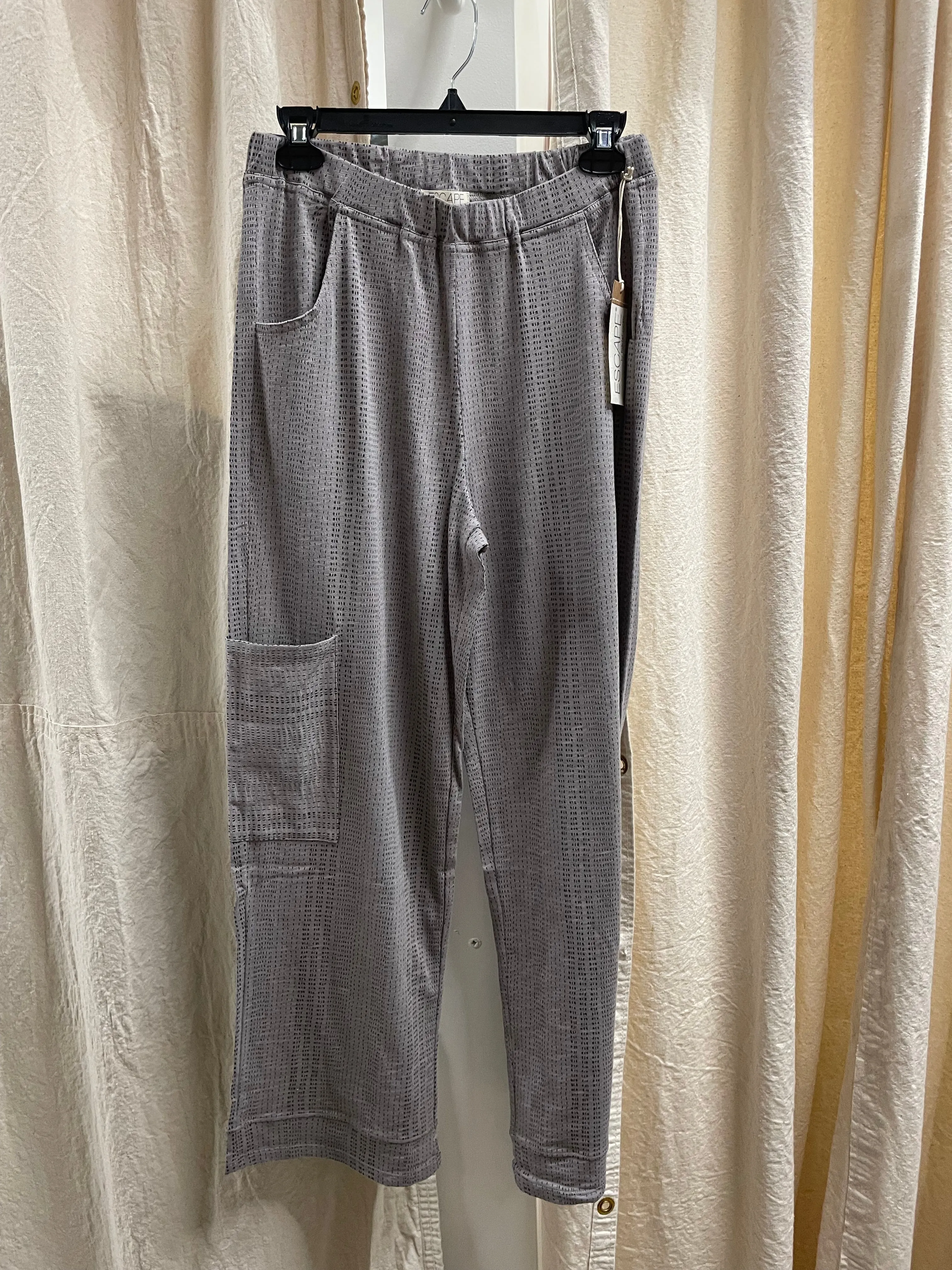 Cotton Slub J Pocket Flood Pant in Fog Stripe