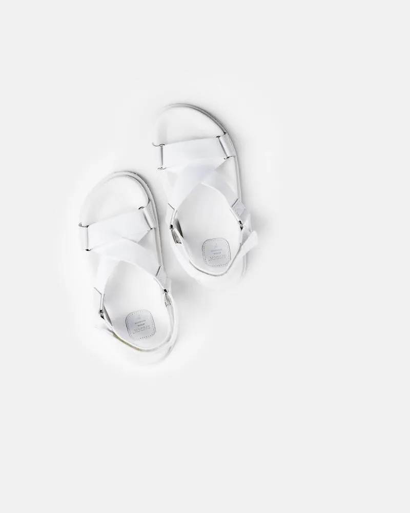 Cross Sandals in White