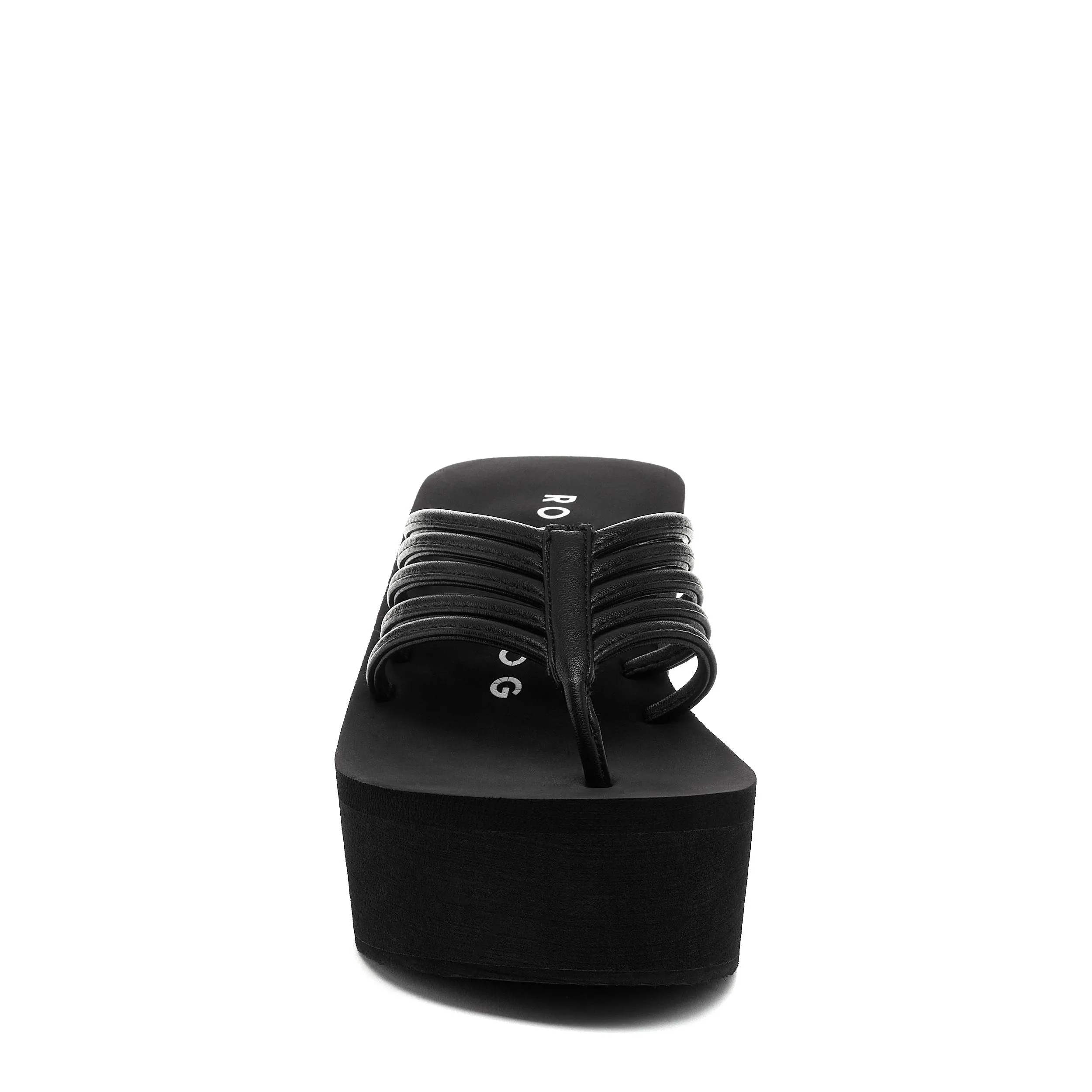 Crushcage Black Strappy Platform Flip Flop