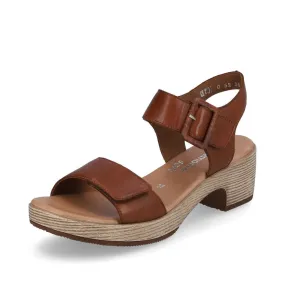 D0N52-24 Velcro Block Heel Brown