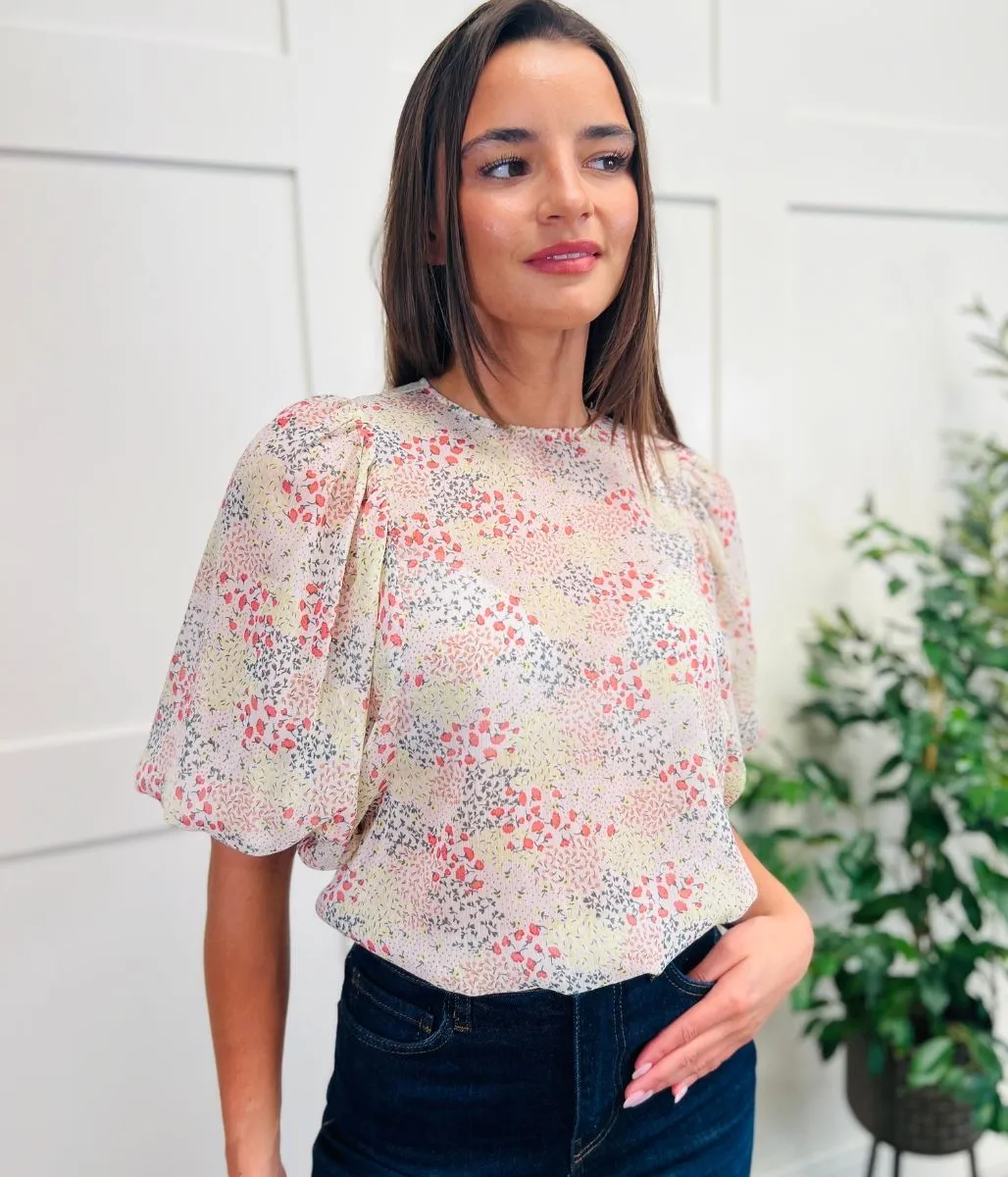 Ditsy Floral Puff Sleeve Blouse