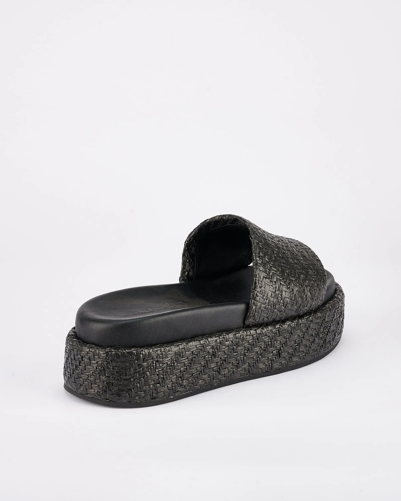 Dustin Flatform Black Raffia