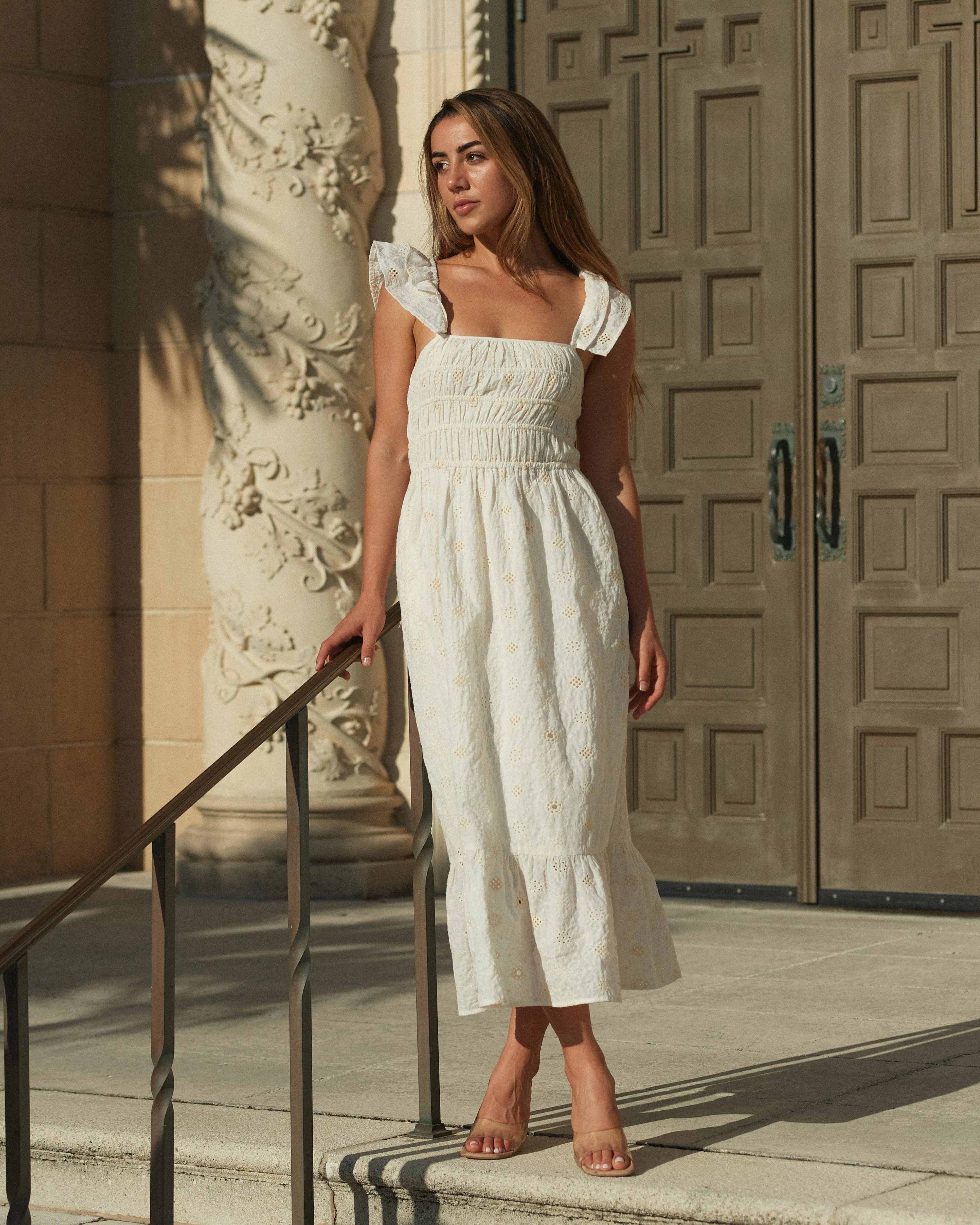 Evelyn Eyelet Midi Dress