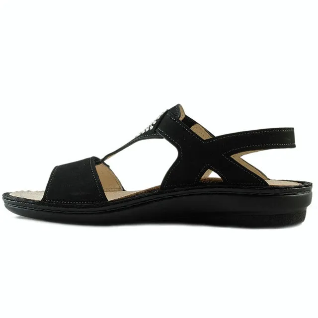 Finn Comfort Calvia Sandal Black Nubuck (Women's)