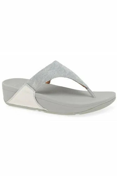 FitFlop Lulu Glitz Toe-Post in Silver