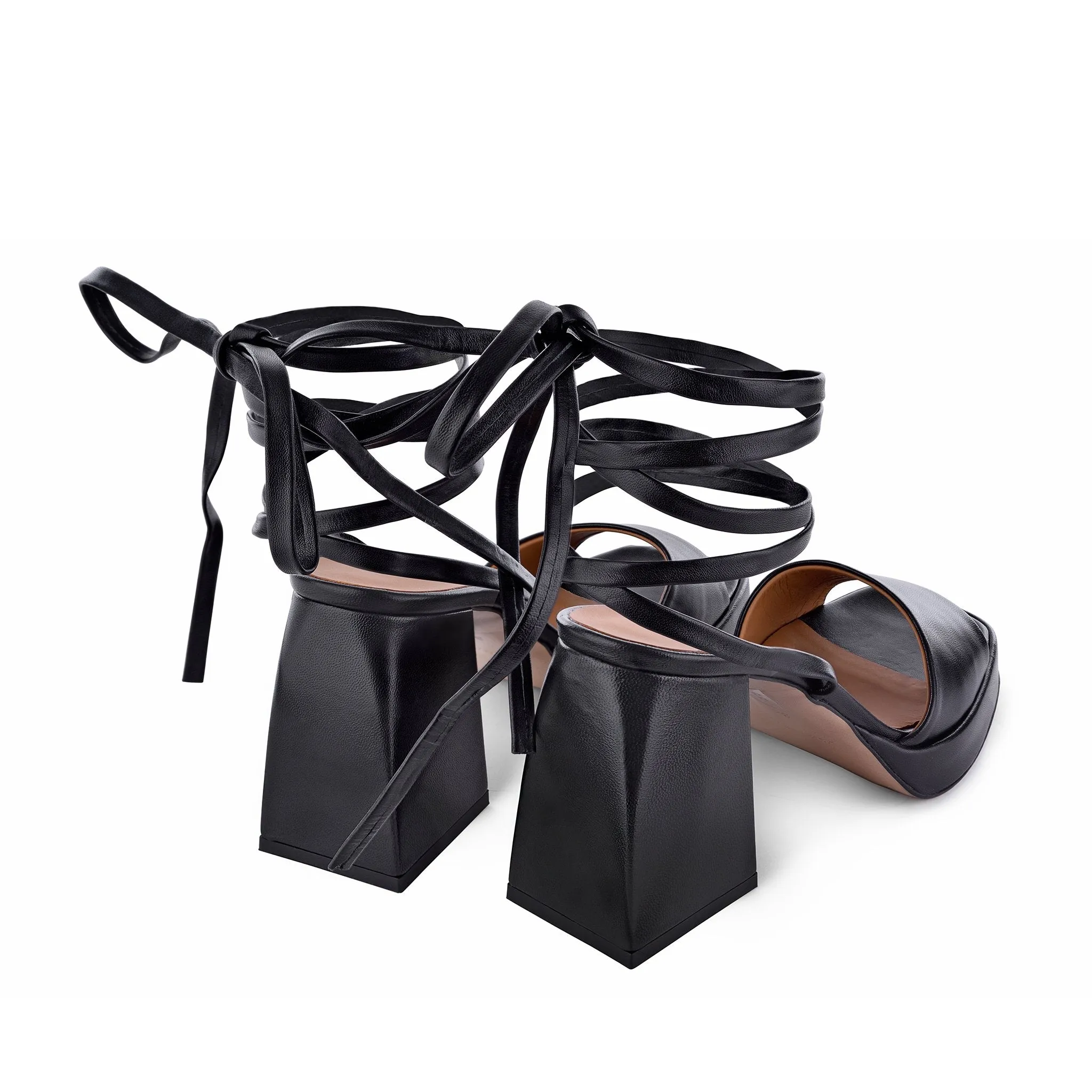 Hana Black Wrap Around Sandals